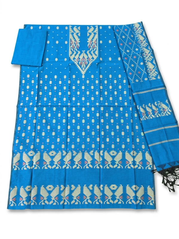 Royal Blue Jamdani Three-Piece